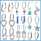 925 Silver Flower Insect Glow Bee Fish Earrings Women Luminous Jewelry