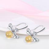 925 Silver Flower Insect Glow Bee Fish Earrings Women Luminous Jewelry