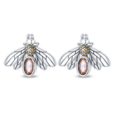 925 Silver Flower Insect Glow Bee Fish Earrings Women Luminous Jewelry