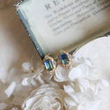 925 Silver Earrings 20k Yellow Plating Moon Zircon Jewelry