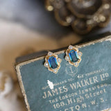 925 Silver Earrings 20k Yellow Plating Moon Zircon Jewelry