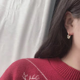925 Silver Women's Star Tassel Hoop Earrings Zircon Jewelry