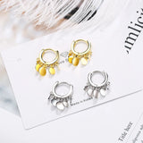 925 Silver Women's Star Tassel Hoop Earrings Zircon Jewelry