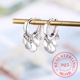 925 Silver Women's Star Tassel Hoop Earrings Zircon Jewelry