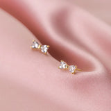 925 Silver Micro Inlaid Star Earrings for Women Girl Gift