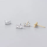 925 Silver Micro Inlaid Star Earrings for Women Girl Gift