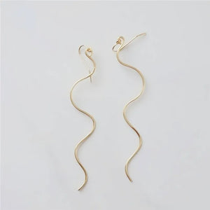 925 Sterling Silver Earrings Minimalist Lines Jewelry Boho Women Earrings