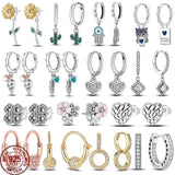 925 Silver Ocean Heart Daisy Moon Drop Earrings Women