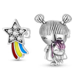 925 Silver Ocean Heart Daisy Moon Drop Earrings Women