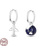 925 Silver Ocean Heart Daisy Moon Drop Earrings Women