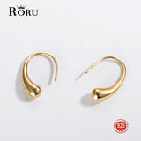 925 Silver Water Drop Shape Hoop Earrings for Women