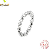 925 Silver Elastic Rope Fidget Bead Ring Women Anxiety Stress Relief Jewelry
