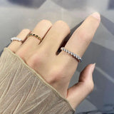 925 Silver Elastic Rope Fidget Bead Ring Women Anxiety Stress Relief Jewelry