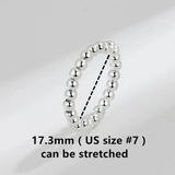 925 Silver Elastic Rope Fidget Bead Ring Women Anxiety Stress Relief Jewelry