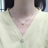 925 Silver Geometric Pendant Necklace - Women