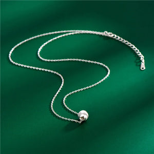 925 Silver Chain Necklace with Beads Pendant for Women