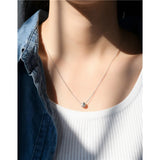 925 Silver Chain Necklace with Beads Pendant for Women