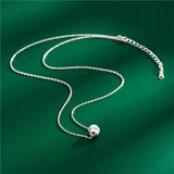 925 Silver Chain Necklace with Beads Pendant for Women