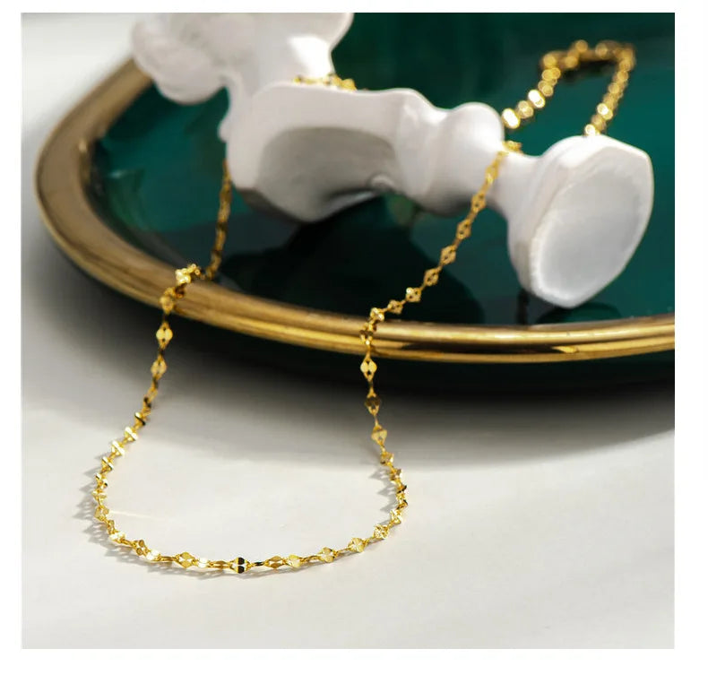 925 Sterling Silver Geometric Necklace Fine Jewelry for Women