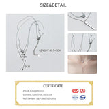 925 Silver Double Layer Pendant Necklace for Women
