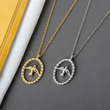 Real 925 Silver Bird Geometric Pendant Necklace Fine Jewelry