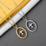 Real 925 Silver Bird Geometric Pendant Necklace Fine Jewelry