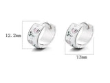 925 Silver Enamel Tulips Hoop Earrings Classic Fine Jewelry