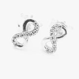 925 Silver Endless Love CZ Lucky Eight Stud Earrings