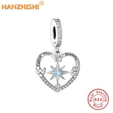 925 Silver Follow Your Dream Heart Charms Beads for Bracelet Necklace