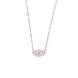 925 Silver Evil Eye Necklace CZ Crystal Pendant Enamel Red/Blue/Pink