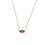 925 Silver Evil Eye Necklace CZ Crystal Pendant Enamel Red/Blue/Pink