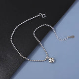 925 Silver Emoji Face Pendant Anklet for Women