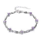 925 Silver CZ Bracelet For Women Wedding Party