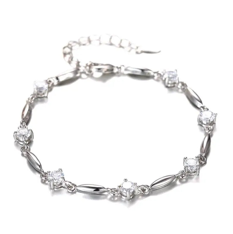 925 Silver CZ Bracelet For Women Wedding Party
