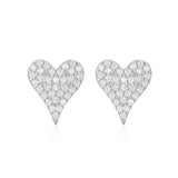 925 Silver Heart CZ Stud Earrings Party Jewelry