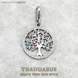 Colorful Tree Pendant Charm for Women in 925 Sterling Silver