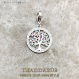Colorful Tree Pendant Charm for Women in 925 Sterling Silver