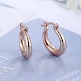 925 Sterling Silver Smooth Round Hoop Earrings for Women