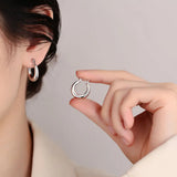 925 Sterling Silver Smooth Round Hoop Earrings for Women