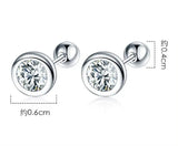 925 Silver CZ Beads Stud Earrings Wedding Jewelry