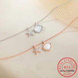 925 Silver Sea Star Shells Pendant Necklace For Women Wedding Birthday Present