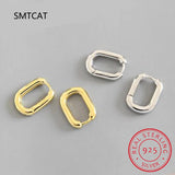 925 Sterling Silver Ellipse Charm Hoop Earring for Women Wedding Gift