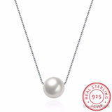 925 Silver Pearl Charm Necklace for Women Wedding Party