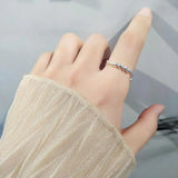 925 Silver Fidgety Bead Anxiety Open Ring for Women
