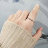 925 Silver Fidgety Bead Anxiety Open Ring for Women