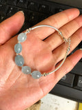 925 Silver Beads Crystals Cuff Bracelet GTLS486