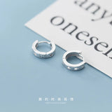 925 Silver Irregular Geometric Star Round Ear Hoop Earrings