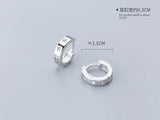 925 Silver Irregular Geometric Star Round Ear Hoop Earrings