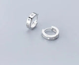 925 Silver Irregular Geometric Star Round Ear Hoop Earrings