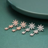 925 Silver Flowers Zircon Drop Earrings Fine Jewelry for Women